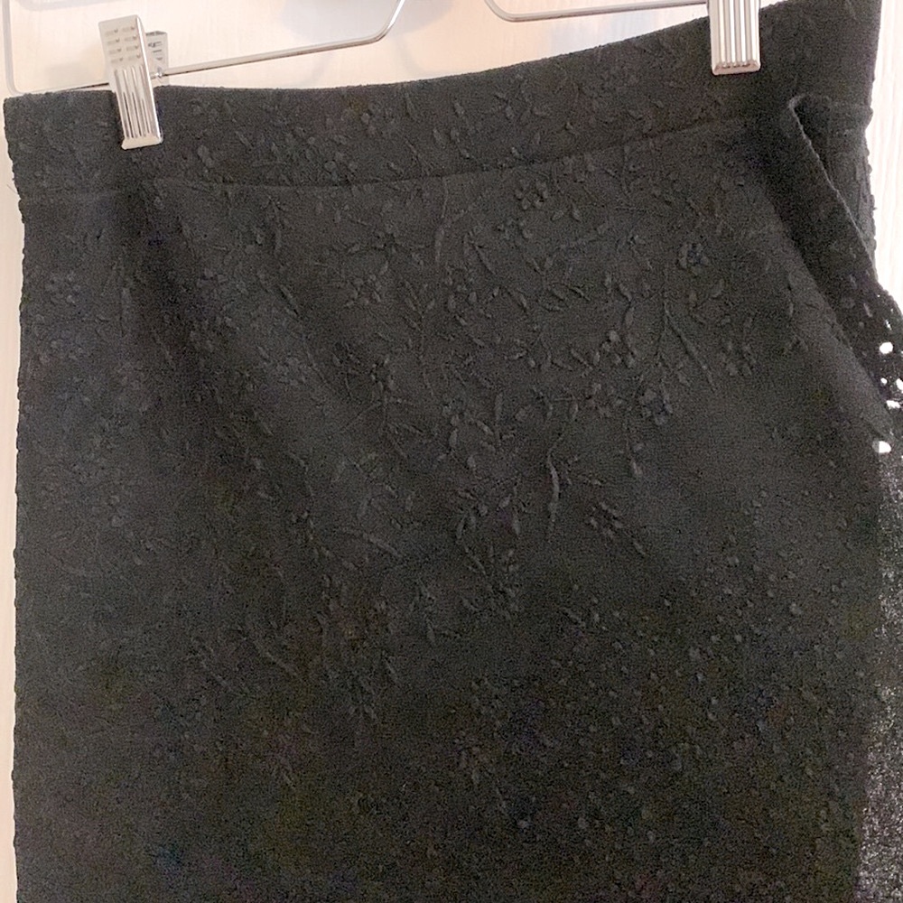 New Never Worn Eyelet Velvet Crochet Long Skirt, Stretch Waistband - Picture 5 of 12
